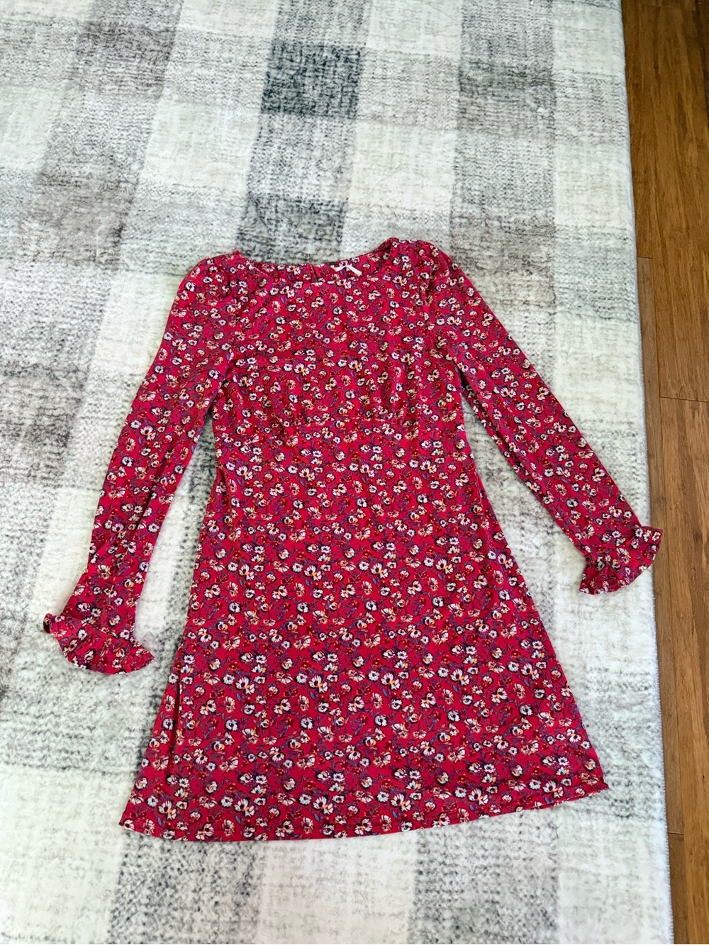 Free People Say Hello Mini Dress Floral Red & White